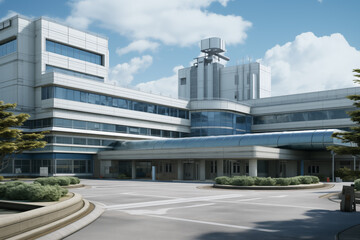 Hospital building. Care center. Building in the medical field. Medical profession. Hospital building architecture.
​