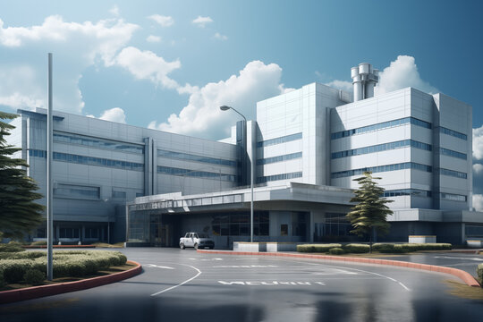Hospital building. Care center. Building in the medical field. Medical profession. Hospital building architecture.
​