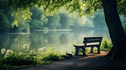 Obraz premium Serene nature scene, invoking peace and tranquility