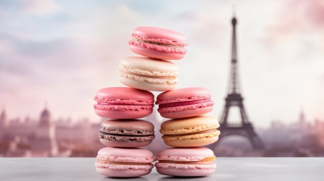 a plate filled with delectable chocolate macarons in a minimalist modern style setting.