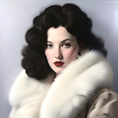 portrait of a woman in fur coat
