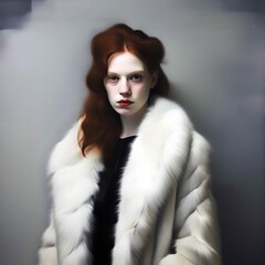portrait of a woman in fur
