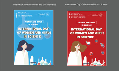 Simple flat victor International Day of Women and Girls in Science design