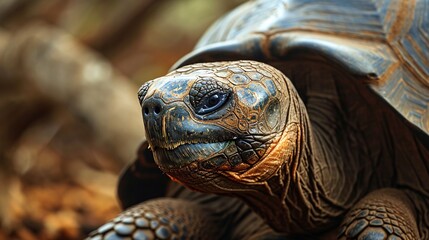 Obraz premium Ecuador's Galapagos Islands are home to the giant Galapagos tortoise.