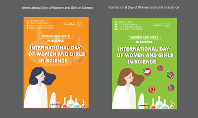 Simple flat victor International Day of Women and Girls in Science design