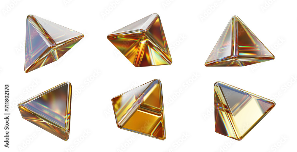 Poster crystal geometry shape set isolated background 3d rendering
