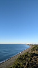 Obraz premium beach and sea in Kobuleti from bird view