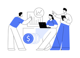 Financial management isolated cartoon vector illustrations.