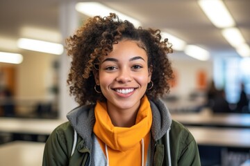 Smiling portrait of a young female student