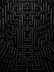 an intricate geometric pattern that forms a three-dimensional labyrinth created with Generative Ai