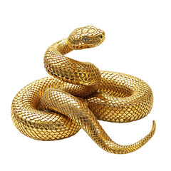 Fototapeta premium golden snake statue isolated on transparent background