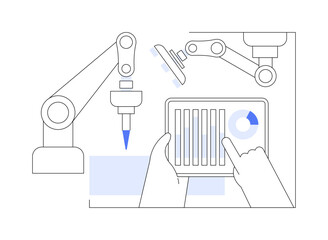 Industrial robotics isolated cartoon vector illustrations.