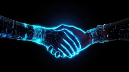 Fototapeta na wymiar Digital composite of Handshake over dark background