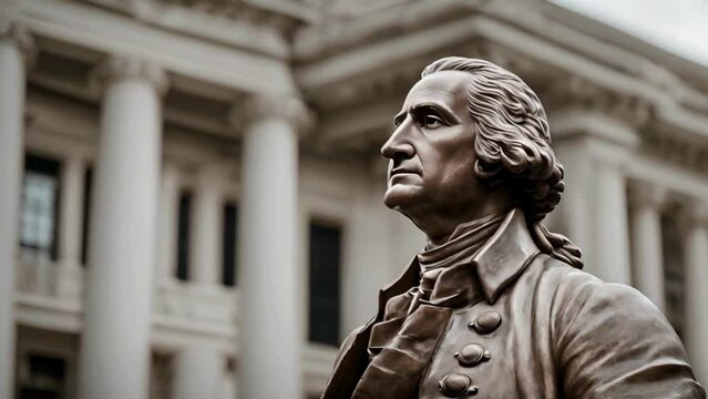 George Washington Statue In A 3D Animation