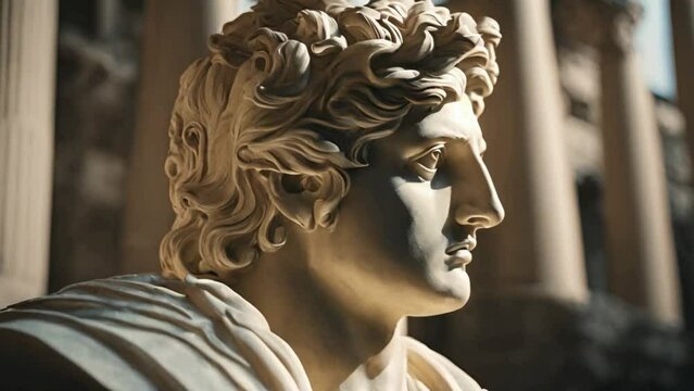 Alexander The Great Statue In A 3D Animation