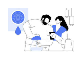 Squeezing juice isolated cartoon vector illustrations.