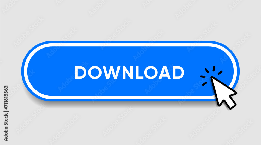 Aufkleber 3D download button icon. Upload icon. Down arrow bottom side symbol. Click here button. Save cloud icon push button for UI UX, website, mobile application.