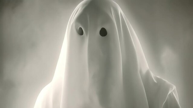 A white ghost shrouds the smoke. Generative AI