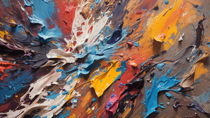 Chaos in Color: Messy Colorful Artistic Paint