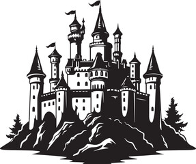 Obraz premium Castle silhouette Vector Illustration