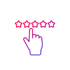 tap for feedback line icon, vector