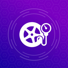 tire pressure, tyre check icon