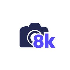 8k video camera vector icon on white
