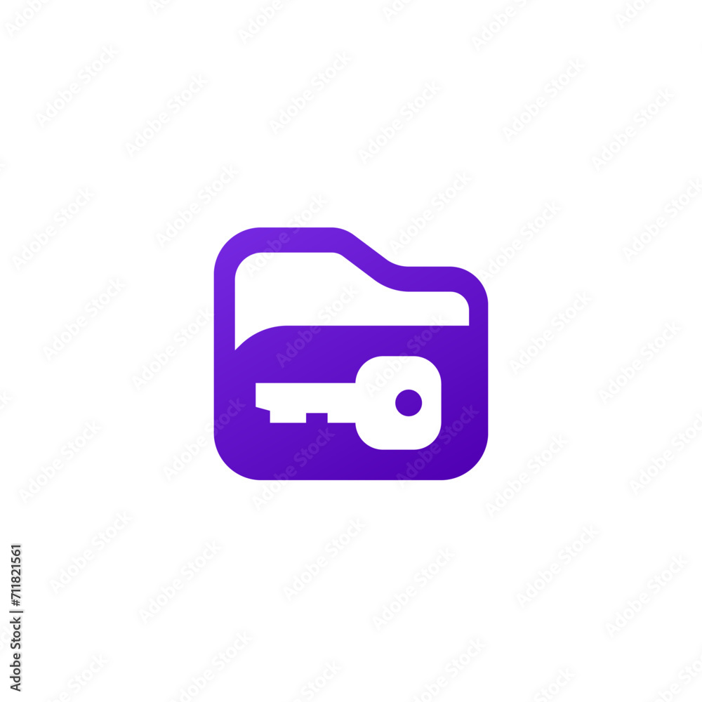 Canvas Prints folder and key icon, vector