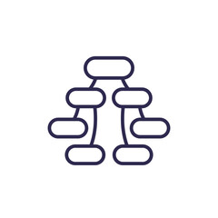 Flow chart line icon, vector