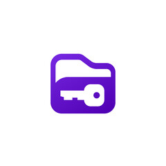 folder and key icon, vector