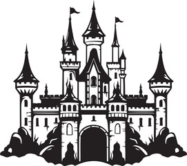 Obraz premium Castle silhouette Vector Illustration