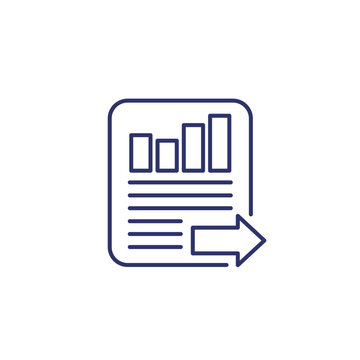 recommend clip art: send report line icon, vector