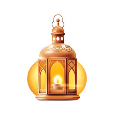 Timeless radiance hanging golden lantern transparent on transparent background
