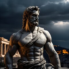 Fototapeta na wymiar Greece stoic statue 