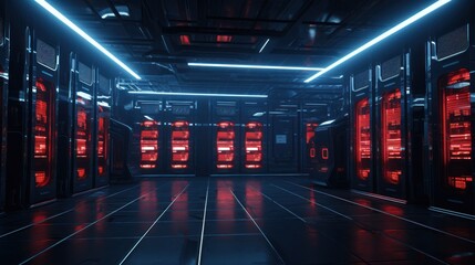 Futuristic IT Server Room