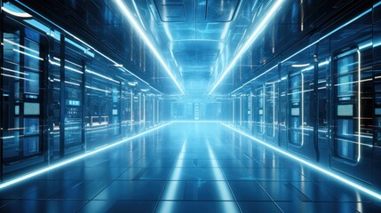 Obraz premium Futuristic IT Server Room