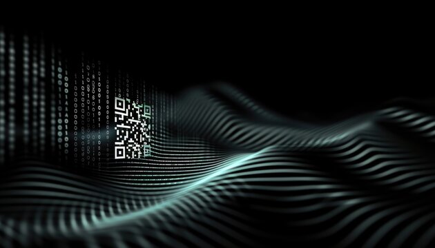 Dynamic QR code on digital wave.