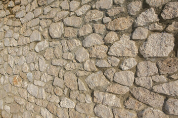Background of stone wall texture photo. Close-up of stone wall.