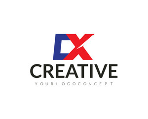 Creative  DX letter logo design. DX logo monogram design vector stock