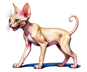 Illustration of a sphinx cat