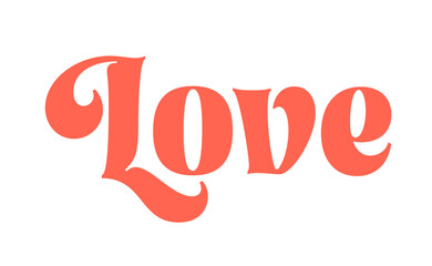 Love lettering design. Calligraphic style love text. Valentine's Day greeting.