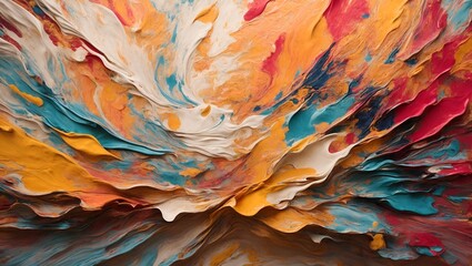 A vibrant and dynamic abstract background with bold brushstrokes and splashes of color, reminiscent...