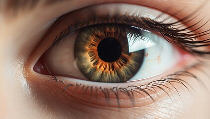 Close-up image of a brown eye