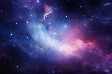 Background with cosmic nebula and galaxy. Generative AI