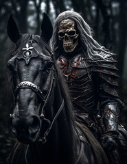 Naklejka premium RPG DND fantasy character for Dungeons and Dragons, Roleplay, Avatar, Skeleton, undead, Necromancer