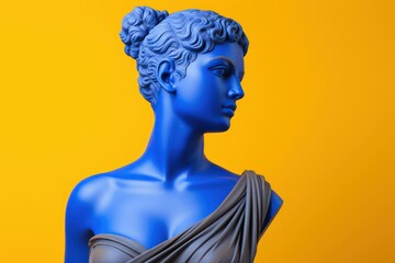 Abstract old statue of a lady in beautiful colors