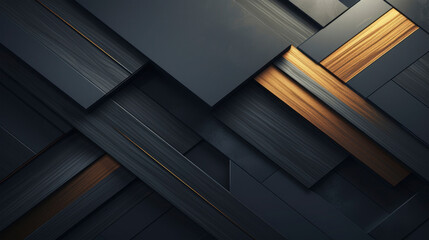 Fototapeta premium Closeup of dark grey and golden shapes of metallic steel design, abstract, architecture grafic, industrial background texture pattern, business web
