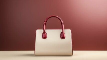 Beautiful Luxury handbag, Beige and Maroon Colors