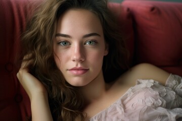 Fototapeta premium Beautiful lady waking up from sleep 