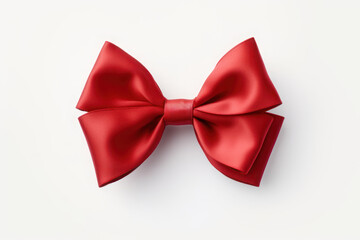 Red bow on a white background isolated. AI generative.